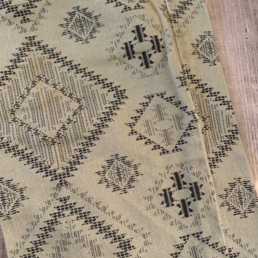 Rewind Green Patterned Straight Leg Pants - Picture 3 of 3